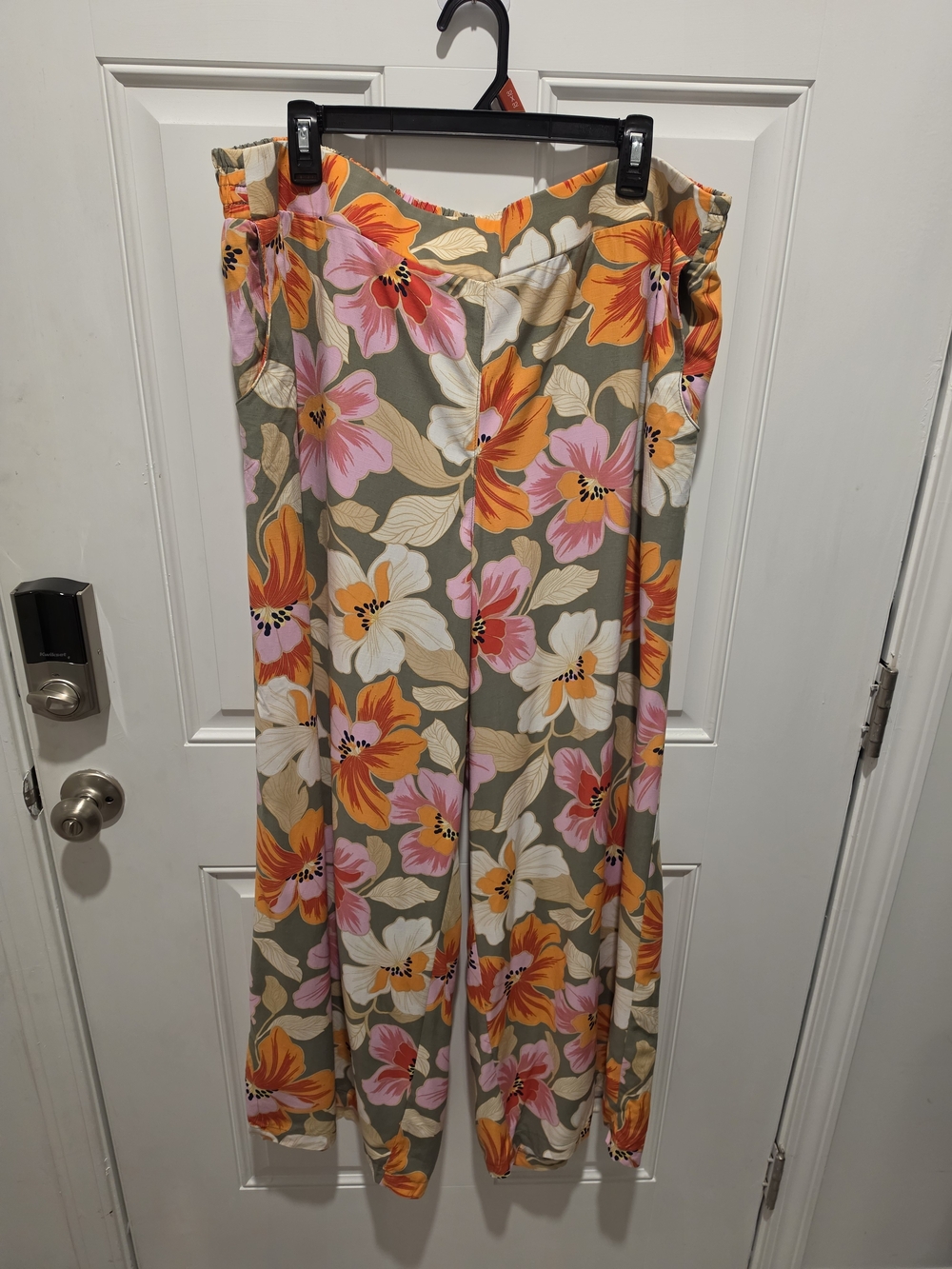 Lane Bryant Floral Wide-Leg Pants in Olive, Pink & Orange